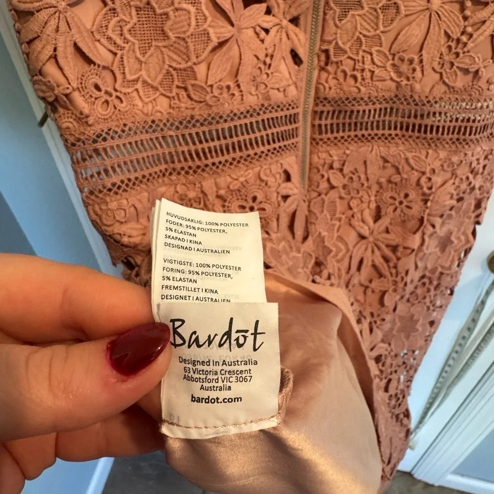 NWT Bardot Lace Mini Dress in Mauve